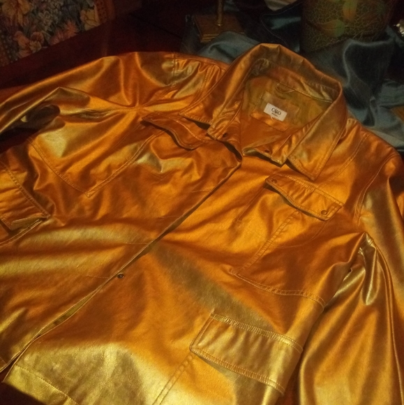 Gold leather jacket - Picture 1 of 3
